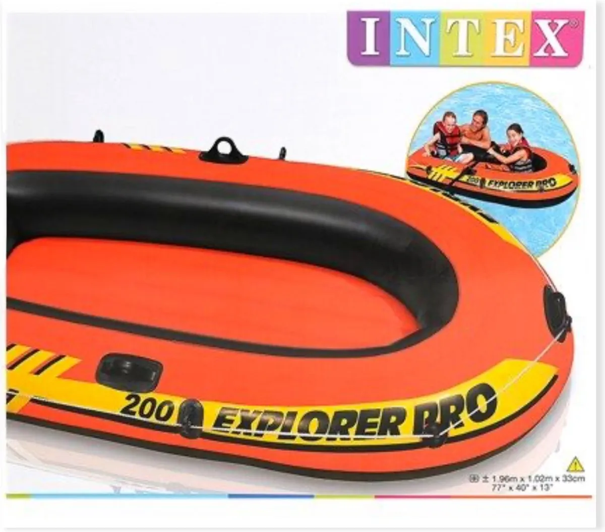 Intex AC039 Opblaasbare Boot - Rood/Orange/Geel - afbeelding 2 van 3