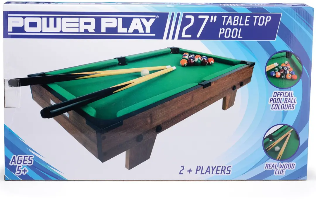 Toyrific Poolbiljarttafel 27 Inch - 20-delig Bruin