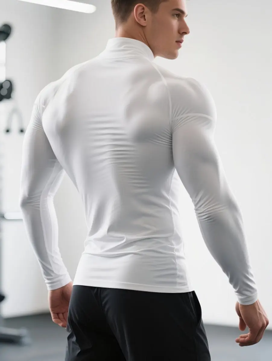 NUVEX Wit Heren Vechtsportshirt M - Compressie Stretch