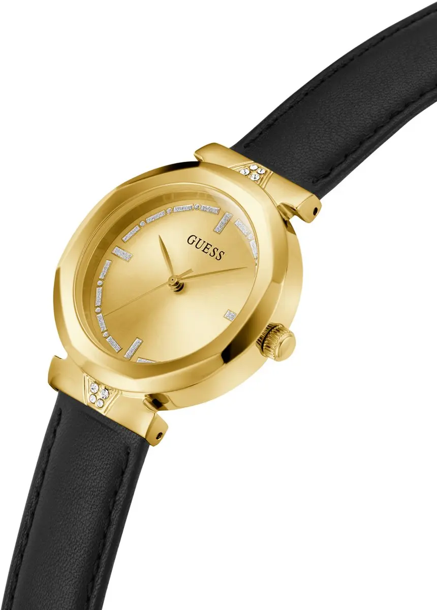 Guess Rumour GW0689L2 Horloge - Zwart - Goudkleurig - Roestvrij staal & echt leer