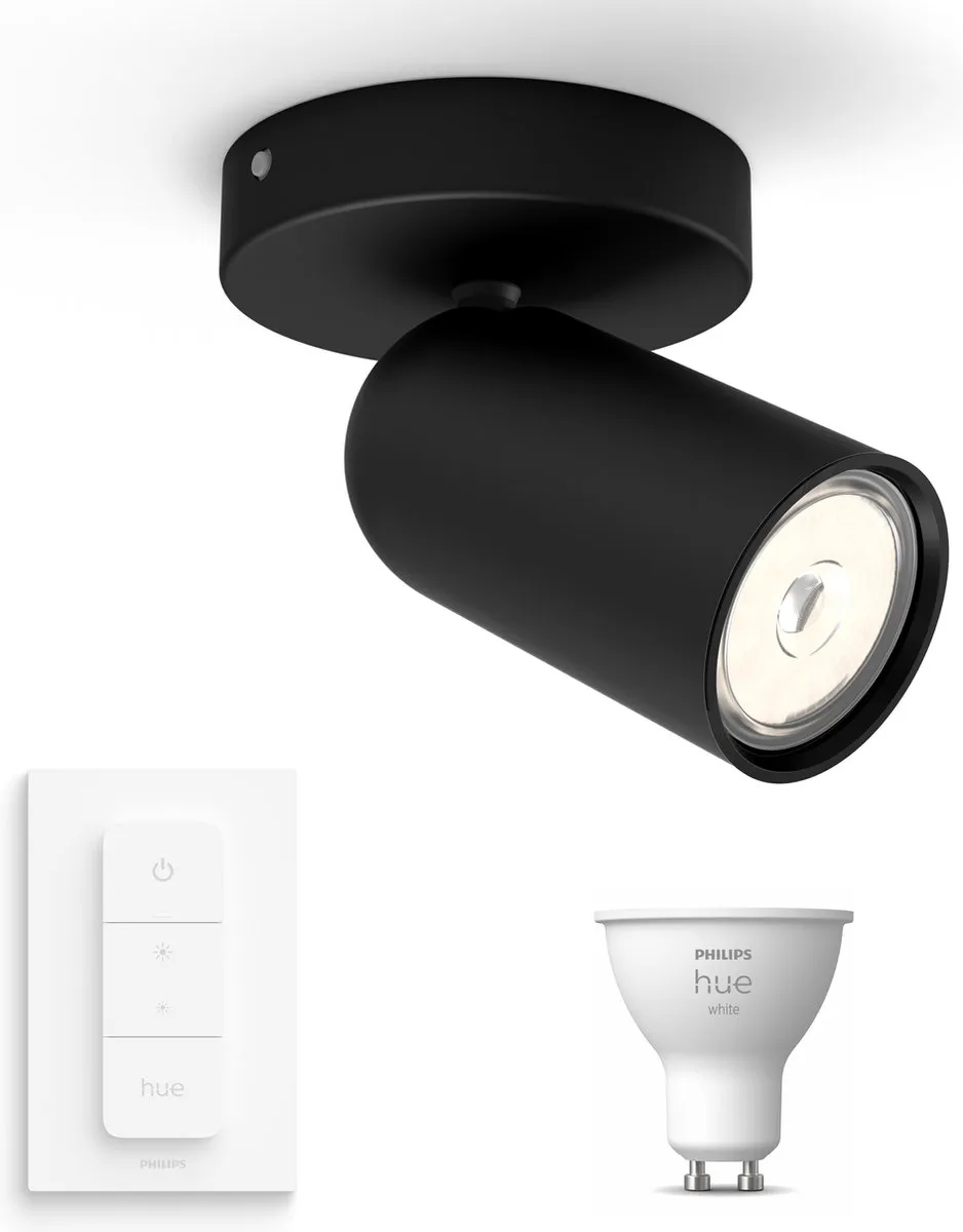 Philips Hue Pongee Opbouwspot Zwart