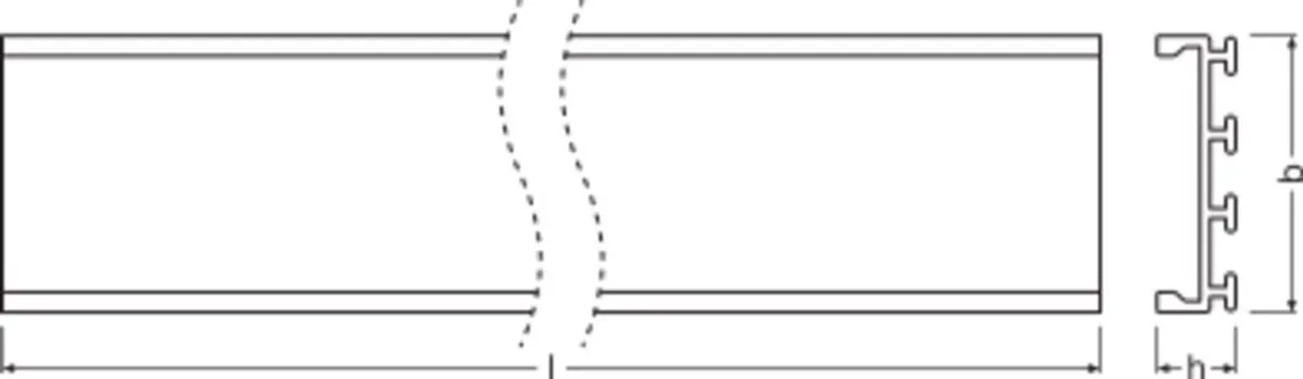 LEDVANCE LED Strip Profiel Wide U-vorm 100cm - Aluminium