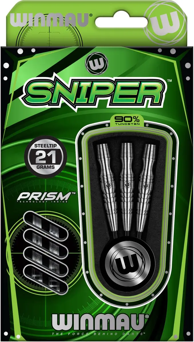 Winmau Sniper V3 Dartpijlen - 3 Stuks - Zwart/Groen