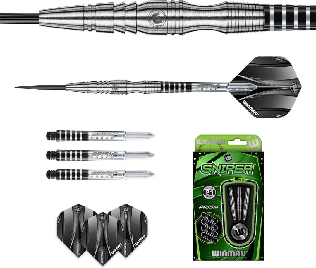 Winmau Sniper V3 Dartpijlen - 3 Stuks - Zwart/Groen - afbeelding 6 van 6