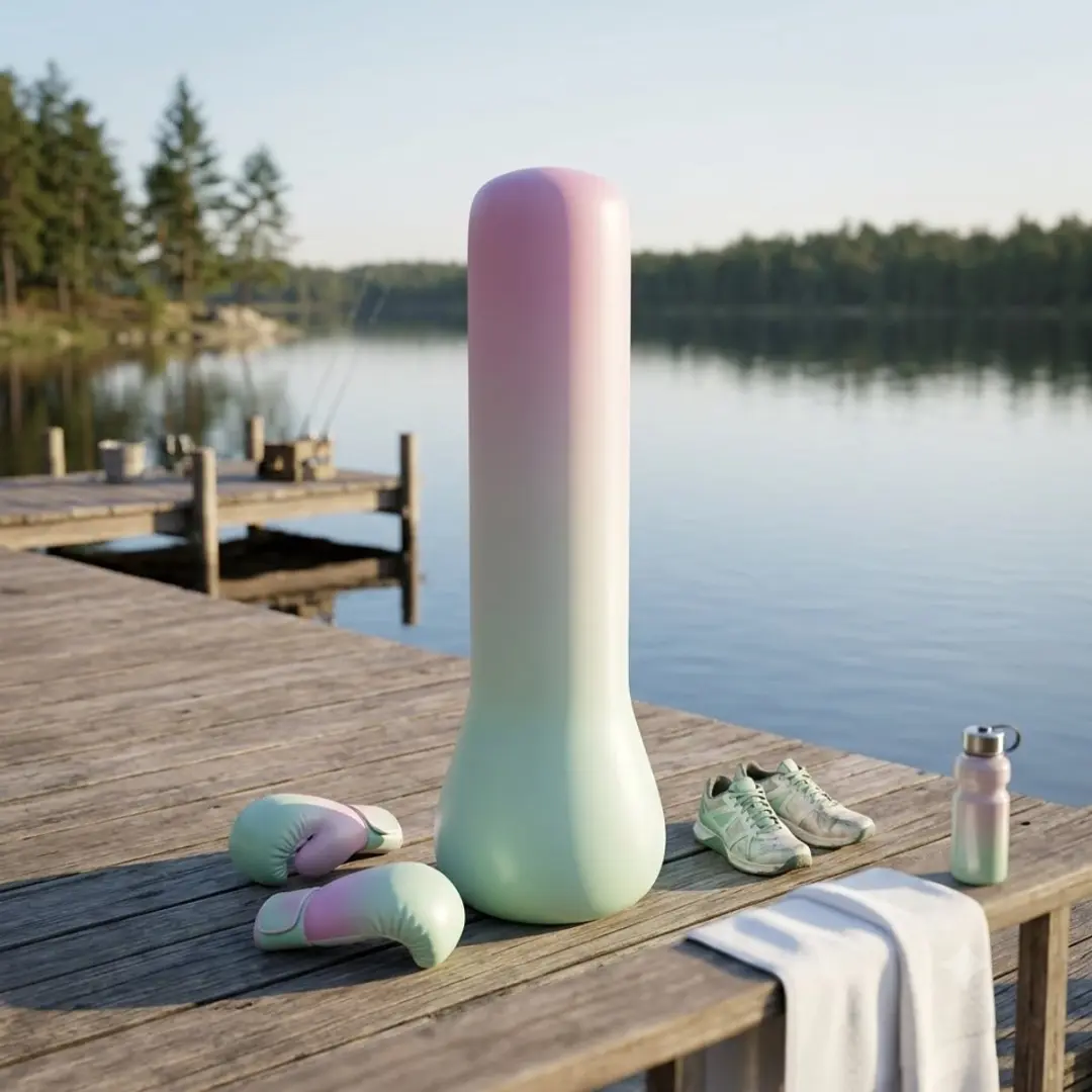 NuveX Opblaasbare Bokszak Roze/Mintgroen/Wit - Reflextraining