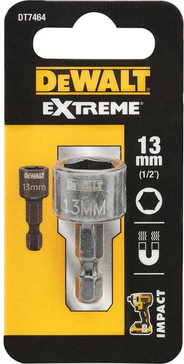 DeWalt DT7464 Impact Magneetzeskantdop 13mm