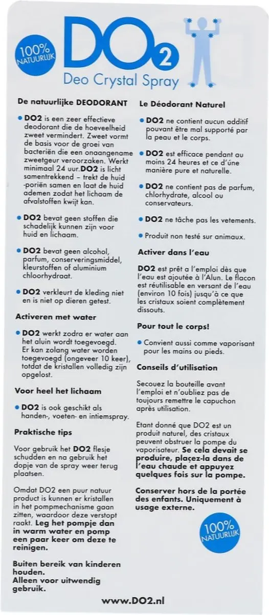 Do2 Deodorant Crystal Spray 40ml - Transparant