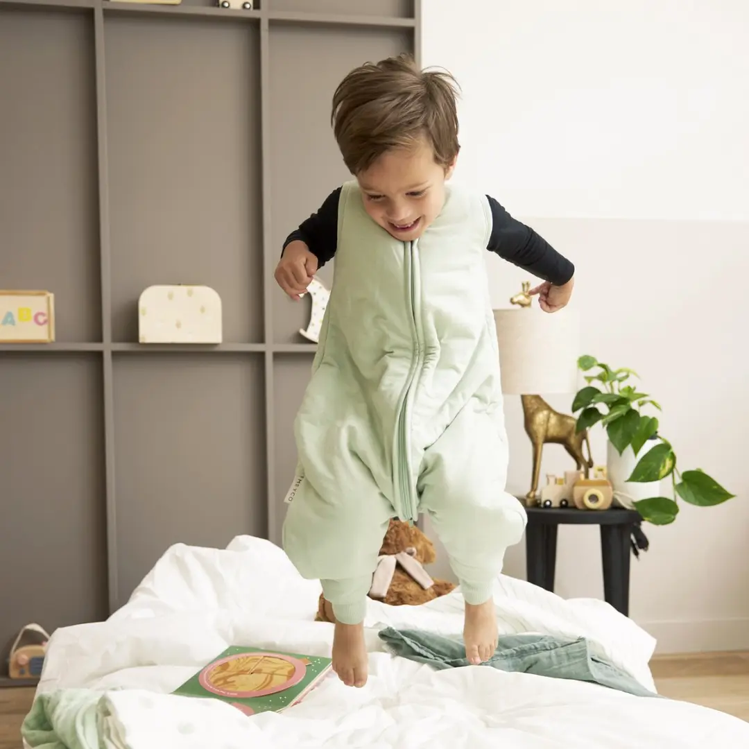 Meyco Baby Slub Winter Slaapoverall - Soft Green 104cm 2.0 TOG - afbeelding 6 van 6