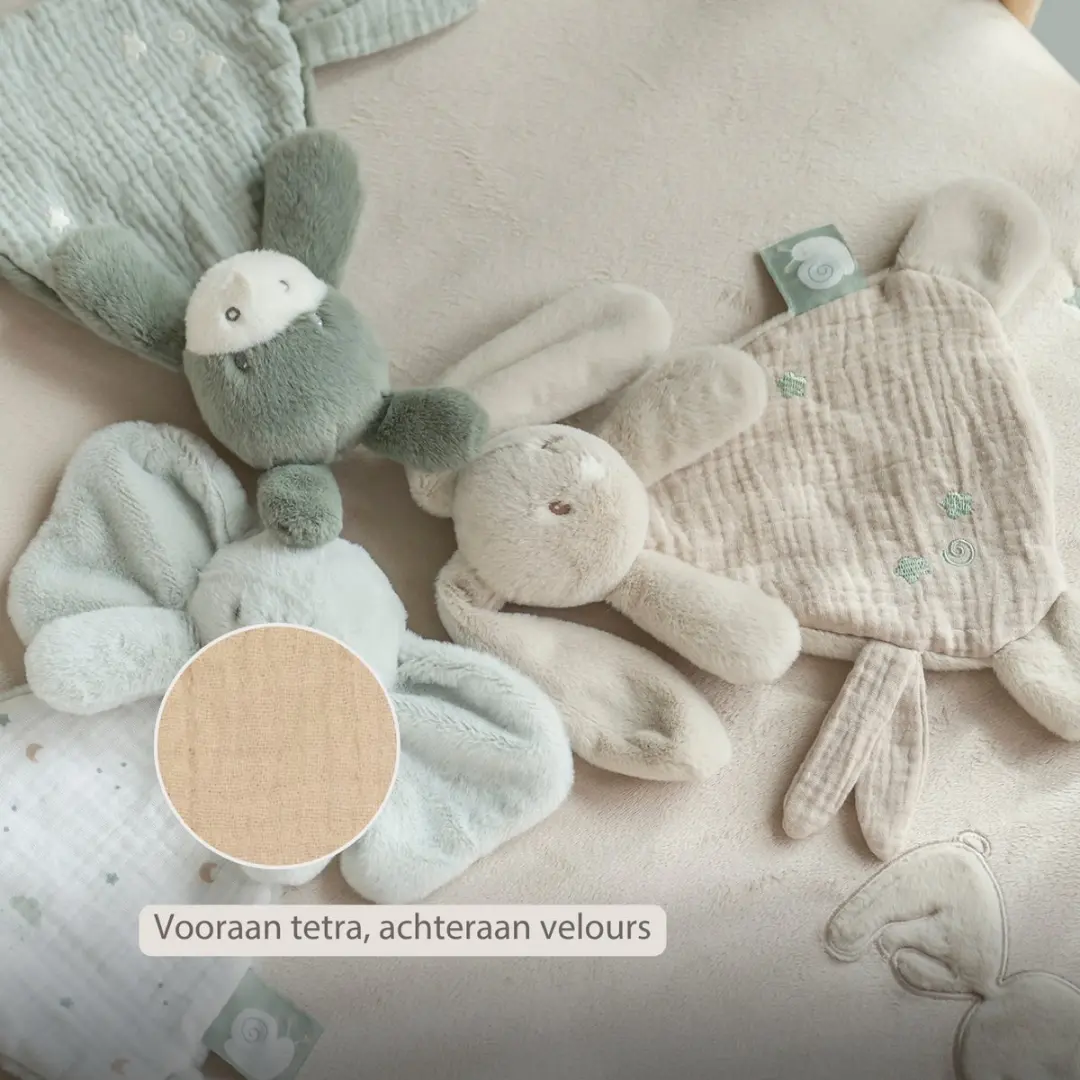 Nattou LouLou Baby Knuffeldoekje Konijn 25cm - Zand