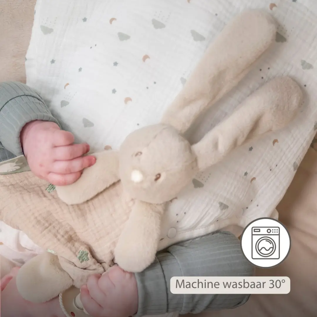Nattou LouLou Baby Knuffeldoekje Konijn 25cm - Zand