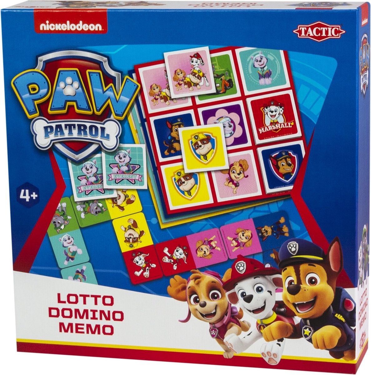 Tactic PAW Patrol 3-in-1 Spellenverzameling – Kaartspel - Lotto – Domino – Memo - Kinderspel vanaf 4 jaar