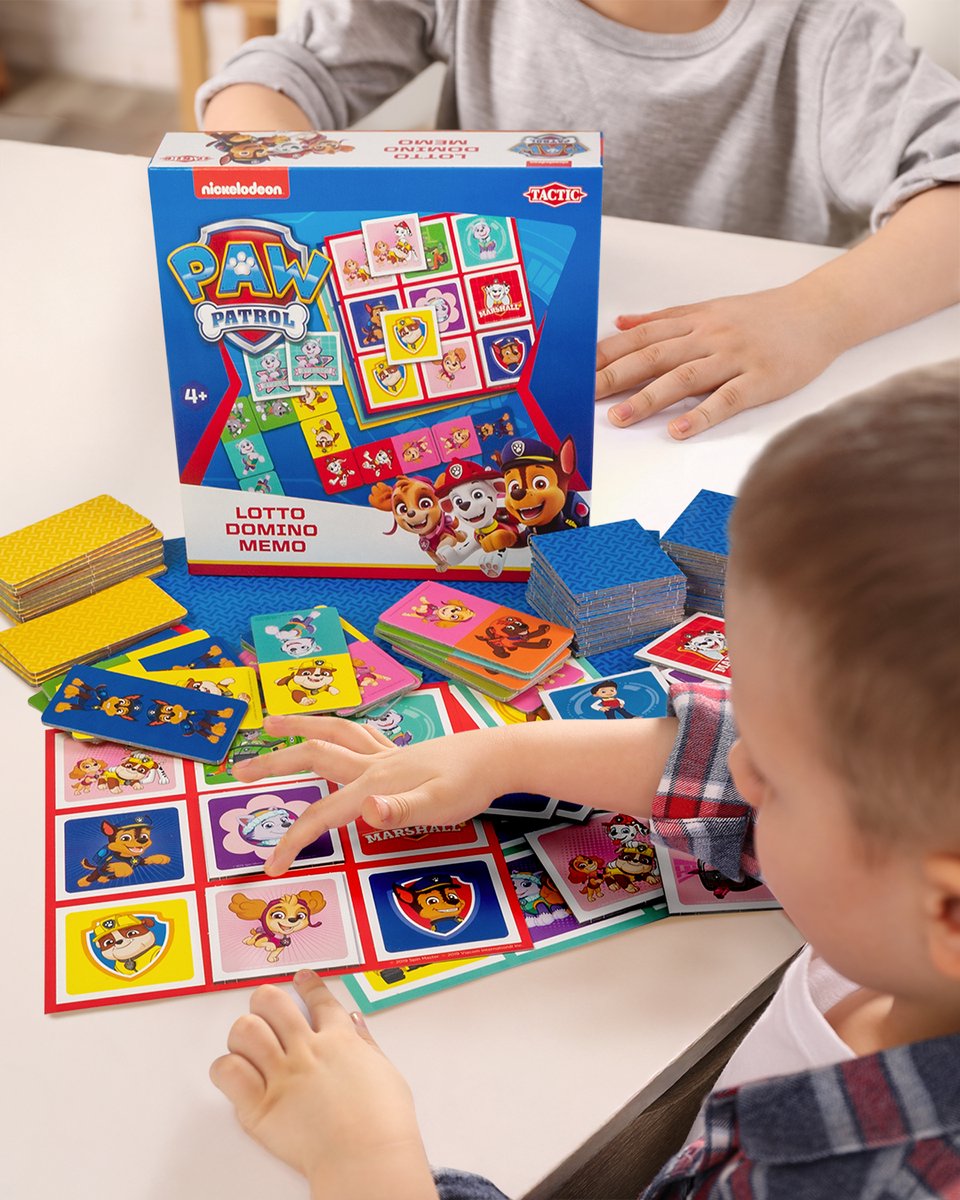Tactic PAW Patrol 3-in-1 Spellenverzameling – Kaartspel - Lotto – Domino – Memo - Kinderspel vanaf 4 jaar
