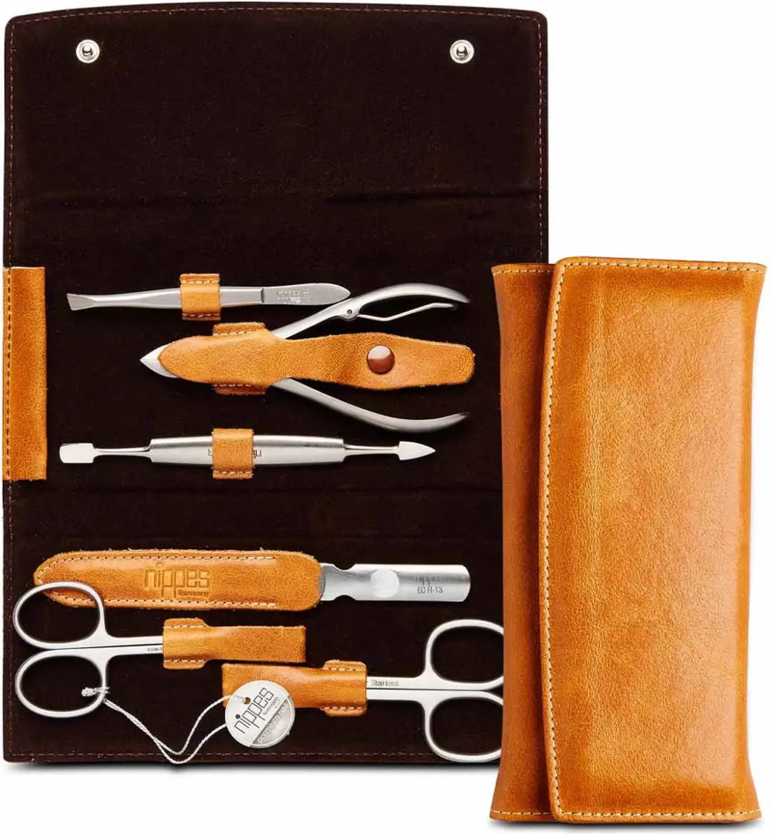 Nippes Solingen Manicure/Pedicure Etui 6-delig - Cognac