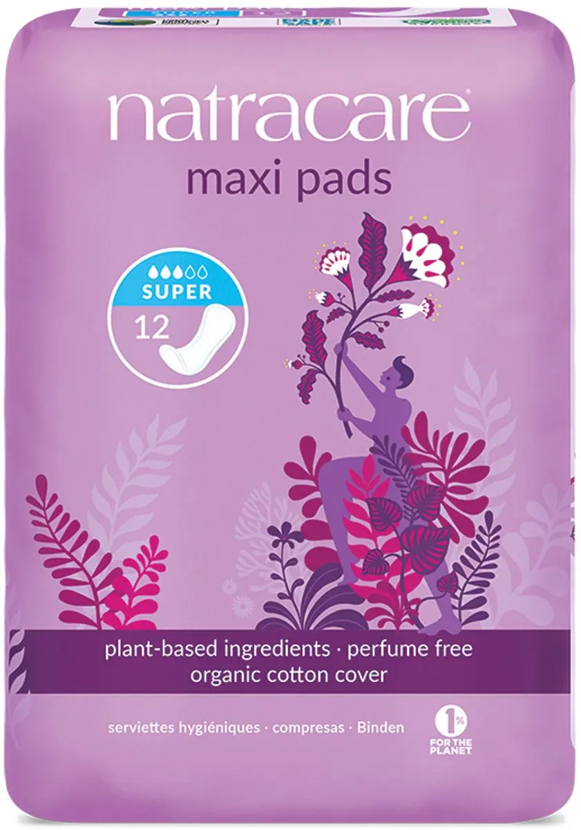 Natracare Super Maandverband - 1 Stuk - Paars/Wit