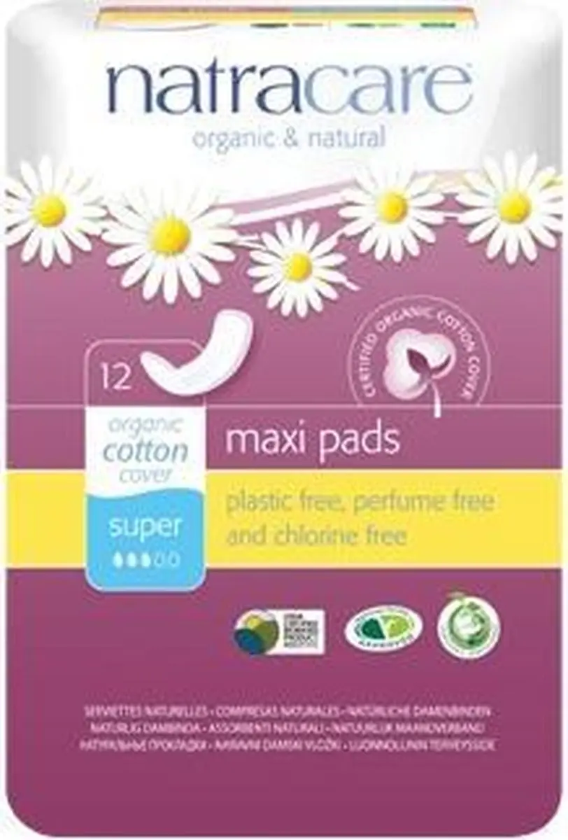 Natracare Super Maandverband - 1 Stuk - Paars/Wit - afbeelding 6 van 6