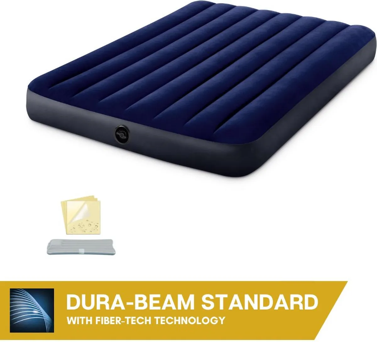 Intex Classic Dura-Beam Luchtbed 2 Persoons - 203x152x25cm - Blauw