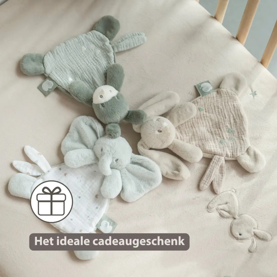 Nattou LouLou Baby Knuffeldoekje Olifant 25cm - Lindegroen/Ecru