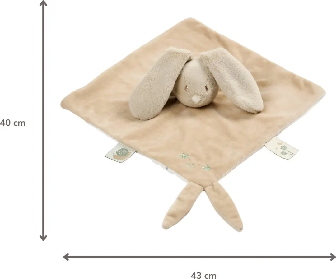 Nattou LouLou Baby Knuffeldoekje Konijn 28x28cm - Karamel