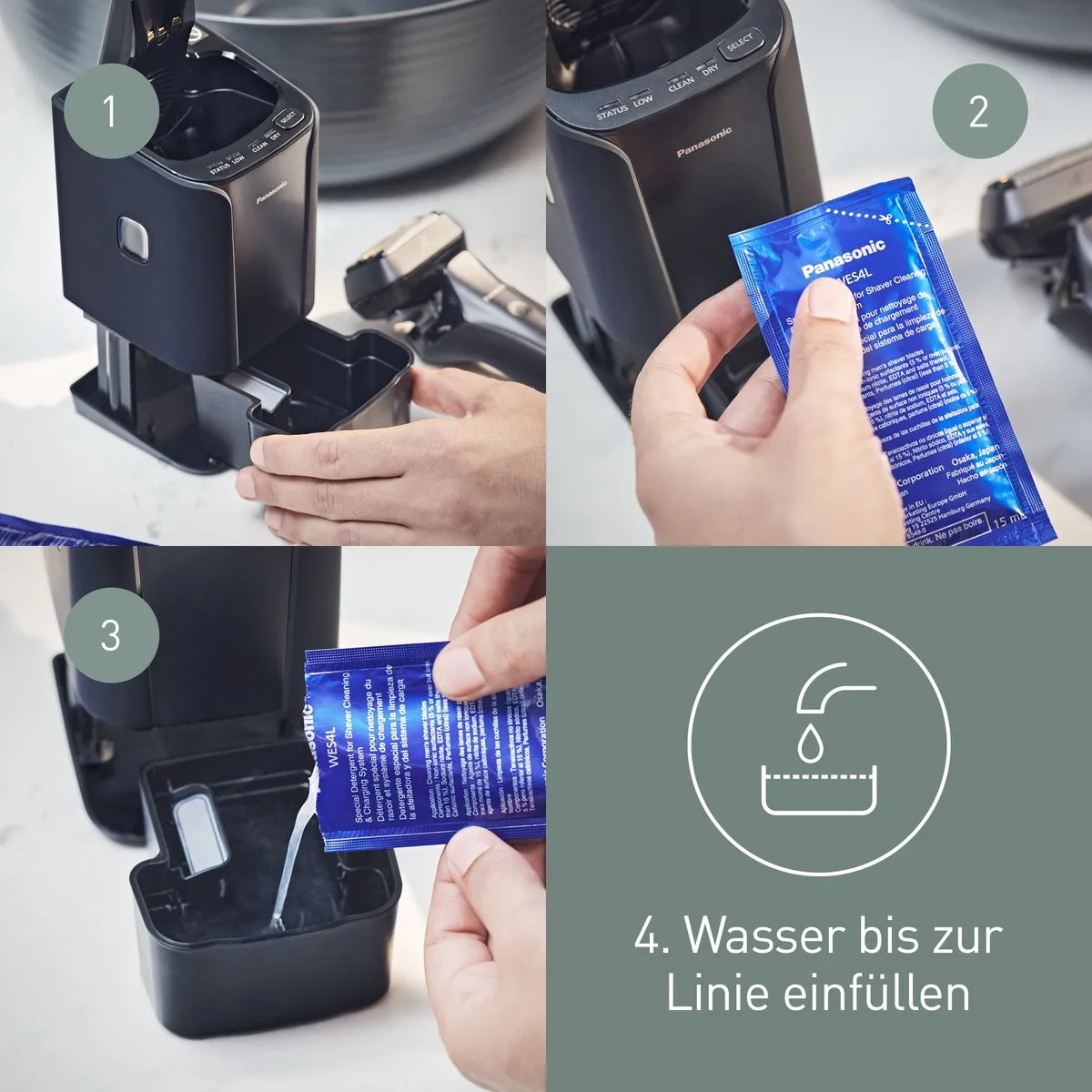 Panasonic WES4L03-803 Reinigingsvloeistof Scheerapparaat - Zwart