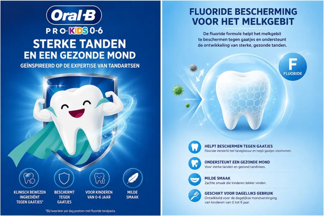 Oral-B Pro Kids 0–6 Fluoride Tandpasta - 12x50ml - Milde Smaak