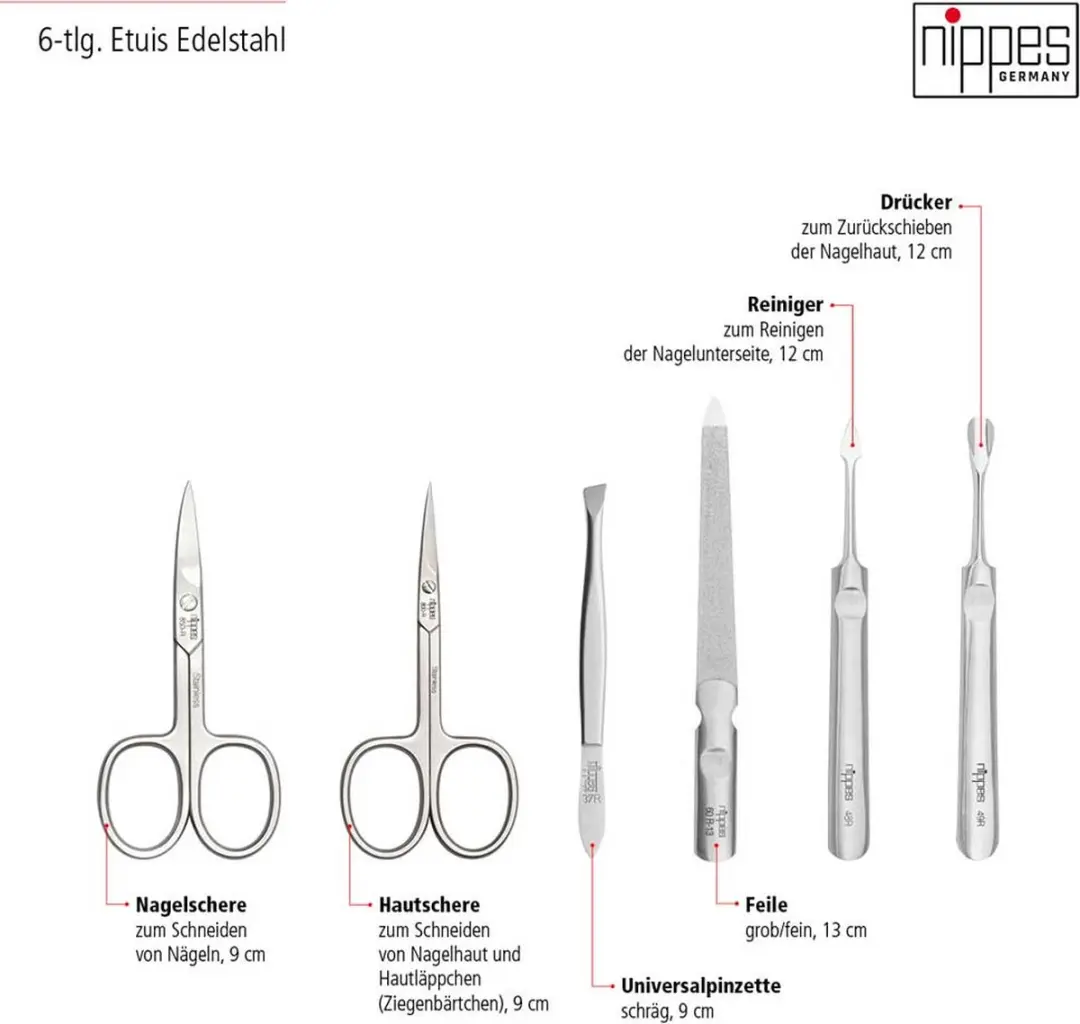 Nippes Solingen Manicure & Pedicure Set 6-delig - RVS - Whiskey