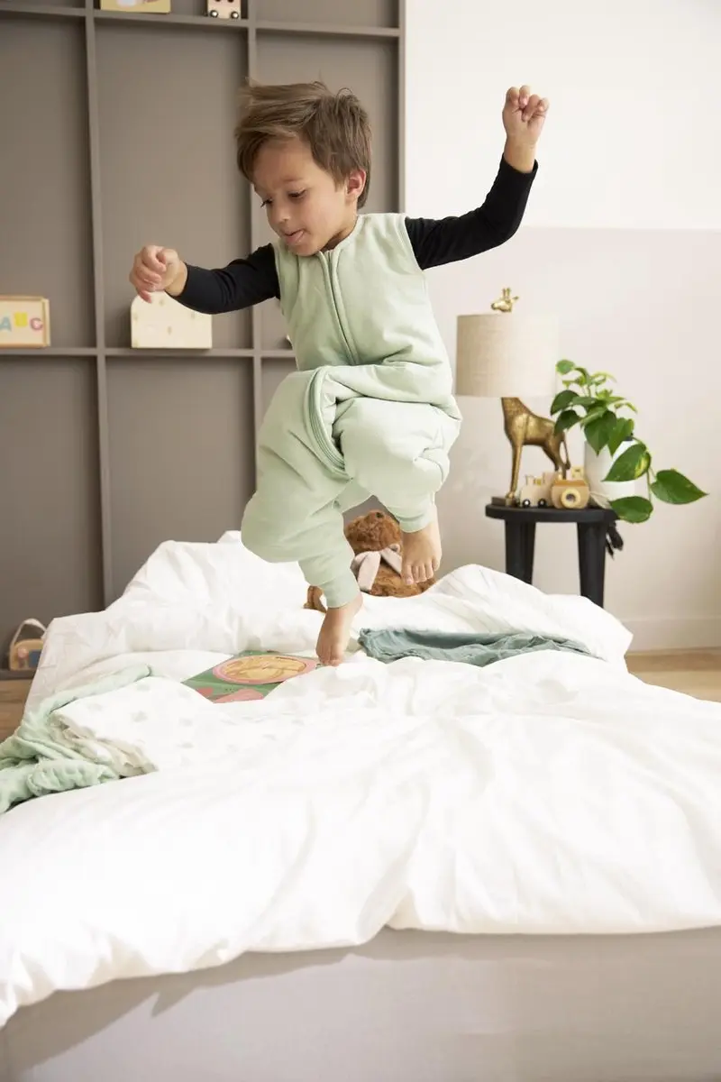 Meyco Baby Slub Winter Slaapoverall - Soft Green 80cm 2.0 TOG
