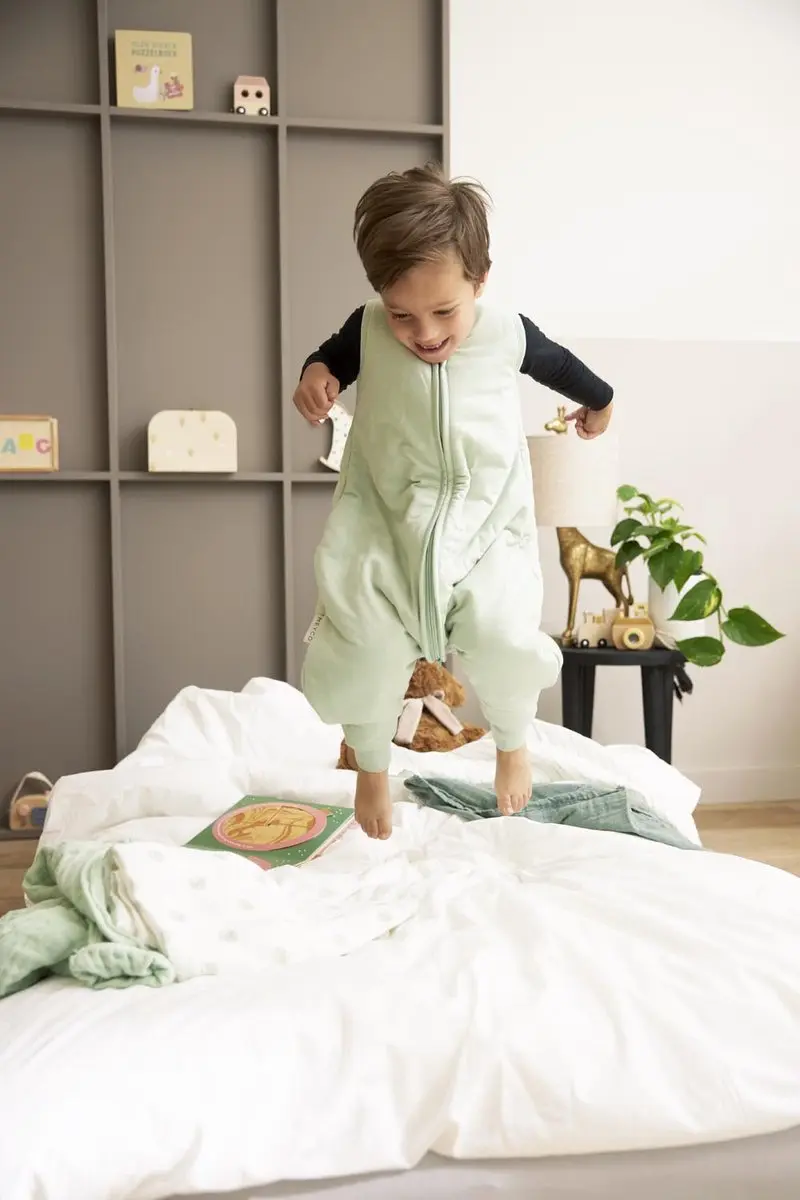 Meyco Baby Slub Winter Slaapoverall - Soft Green 80cm 2.0 TOG
