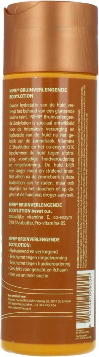 Nifri Bodylotion Bruinverlengend 200ml - met Q10 & Vitamine E
