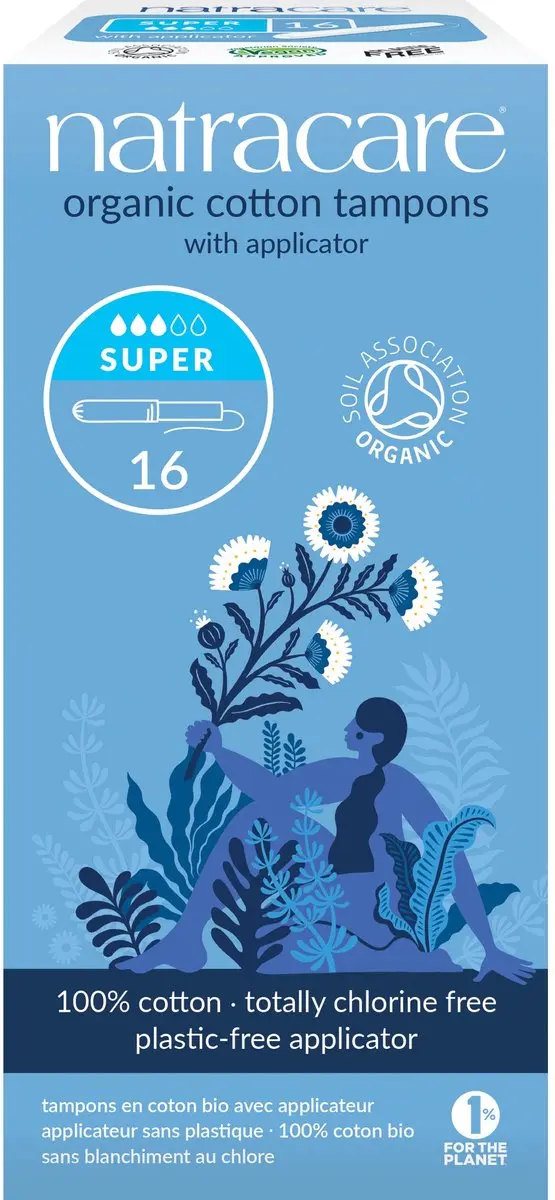 Natracare Super Tampons 16 Stuks - Met Inbrenghuls