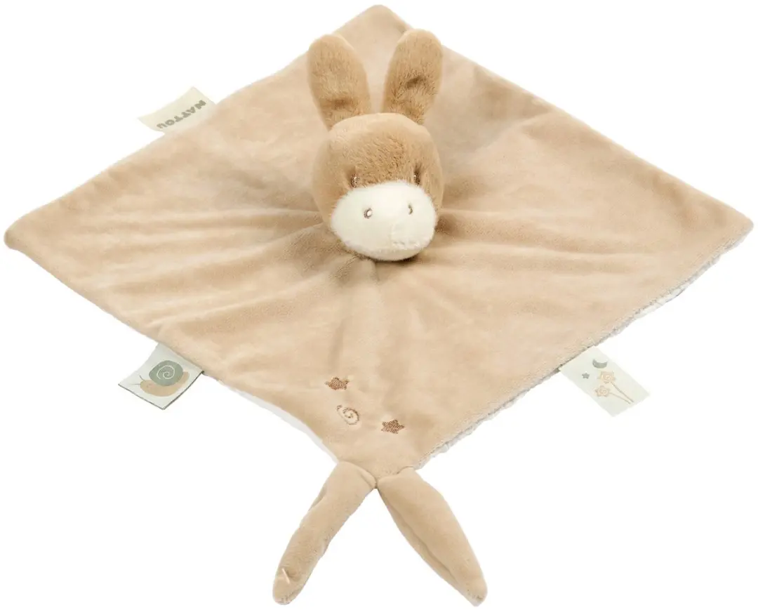 Nattou LouLou Baby Knuffeldoekje Ezel 28x28cm