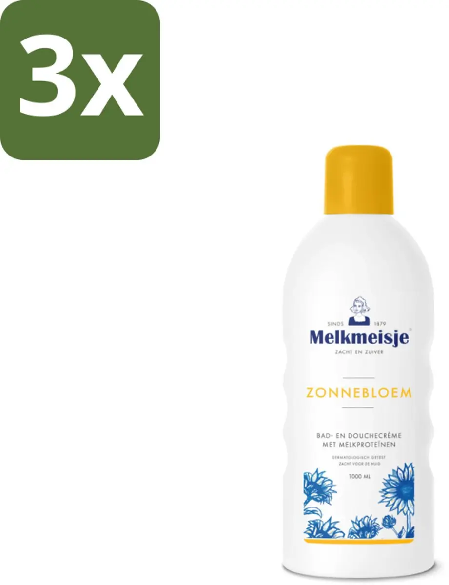 Melkmeisje Bad en Douche Crème Zonnebloem & Melk 1000ml