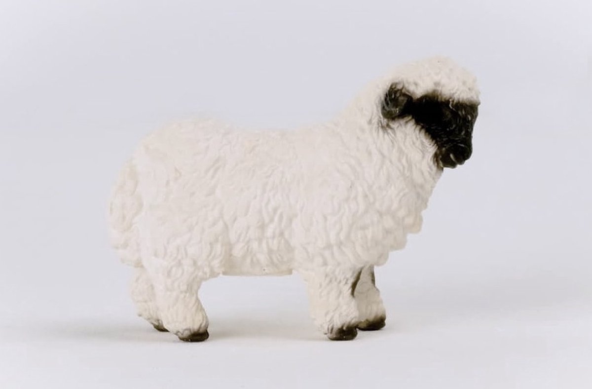 SLH13965 Schleich Farm World - Valais Zwarte Neus Schaap Figuur, speelgoed voor kinderen vanaf 3 jaar