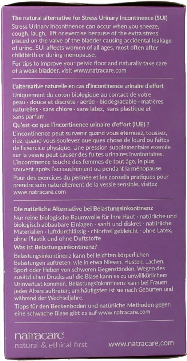 Natracare Natuurlijke Pads Gevoelige Blaas - 20 Stuks - afbeelding 6 van 6