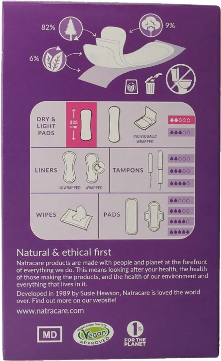 Natracare Natuurlijke Pads Gevoelige Blaas - 20 Stuks