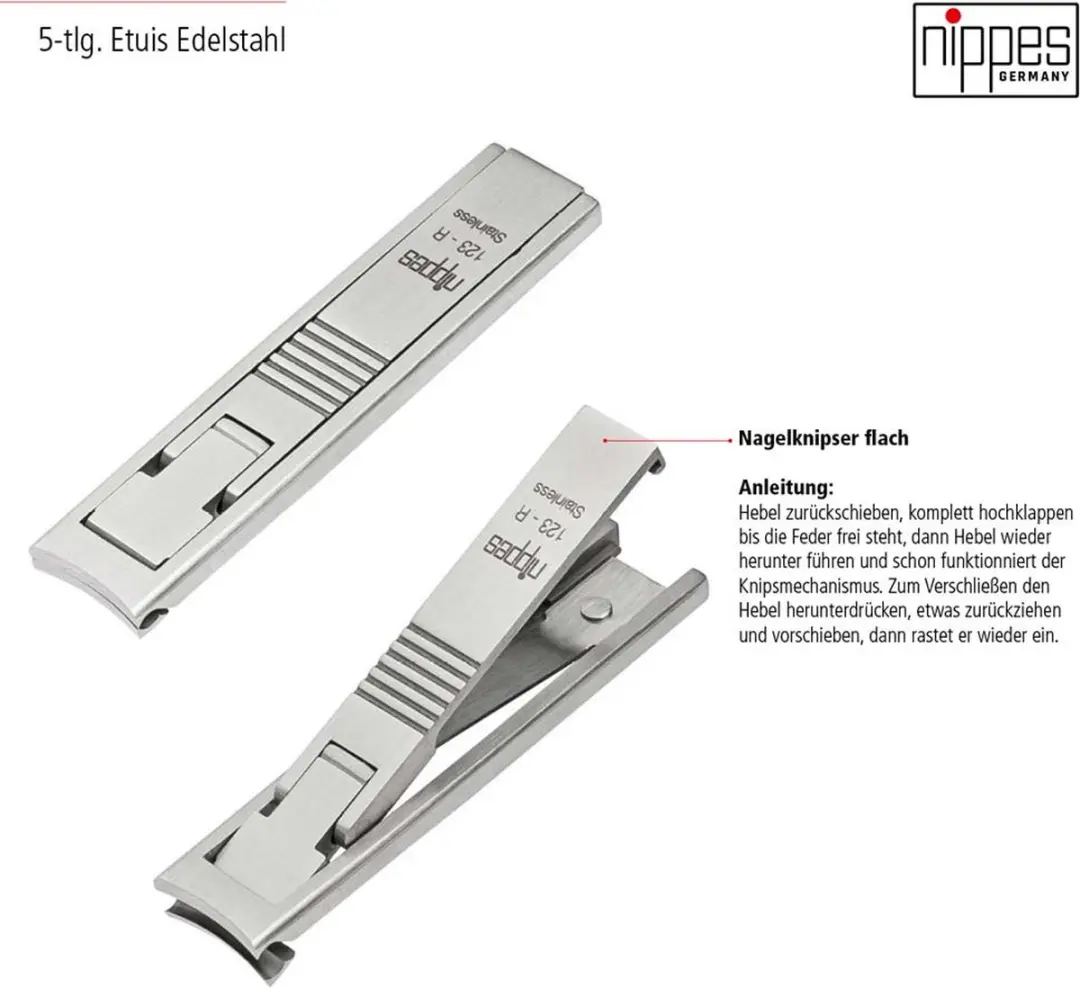 Nippes Solingen Manicure Set RVS - 2-delig Reisuitvoering