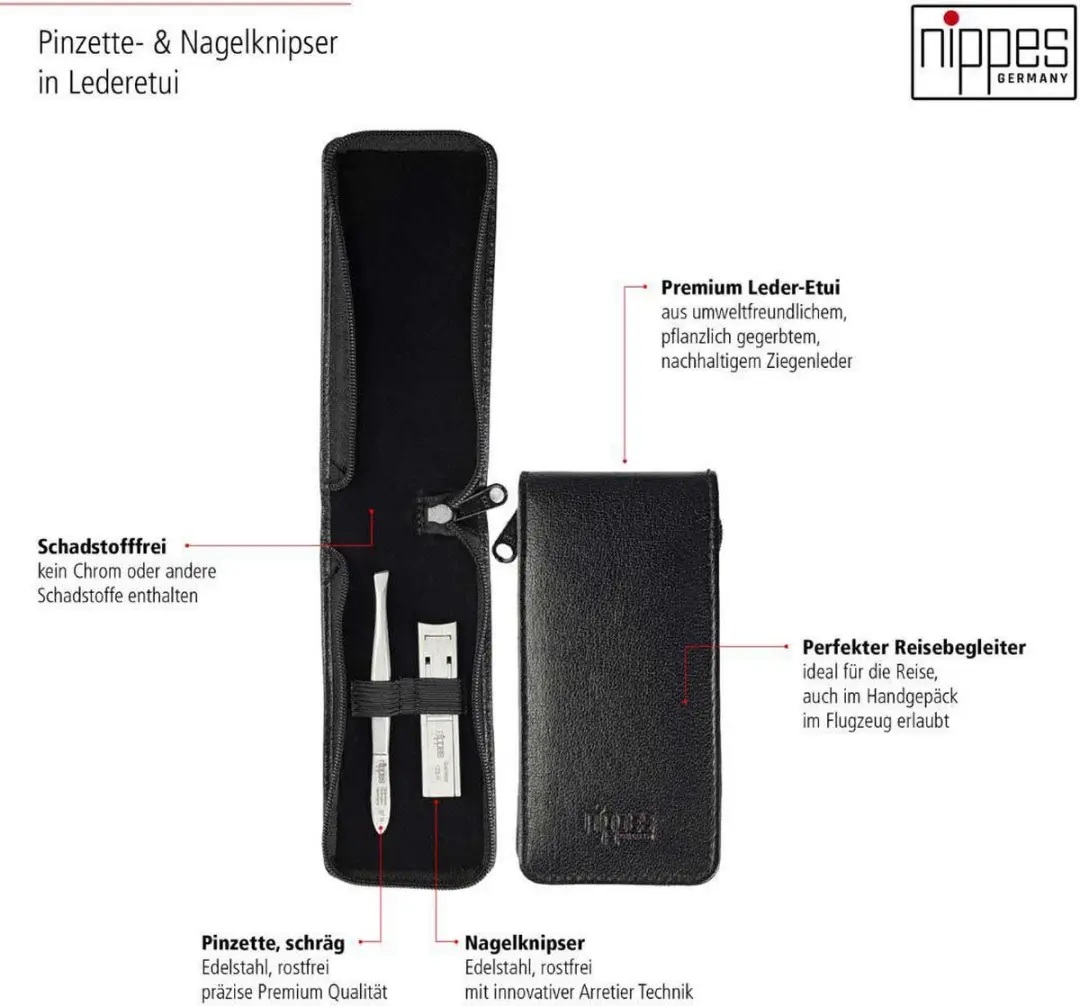 Nippes Solingen Manicure Set RVS - 2-delig Reisuitvoering