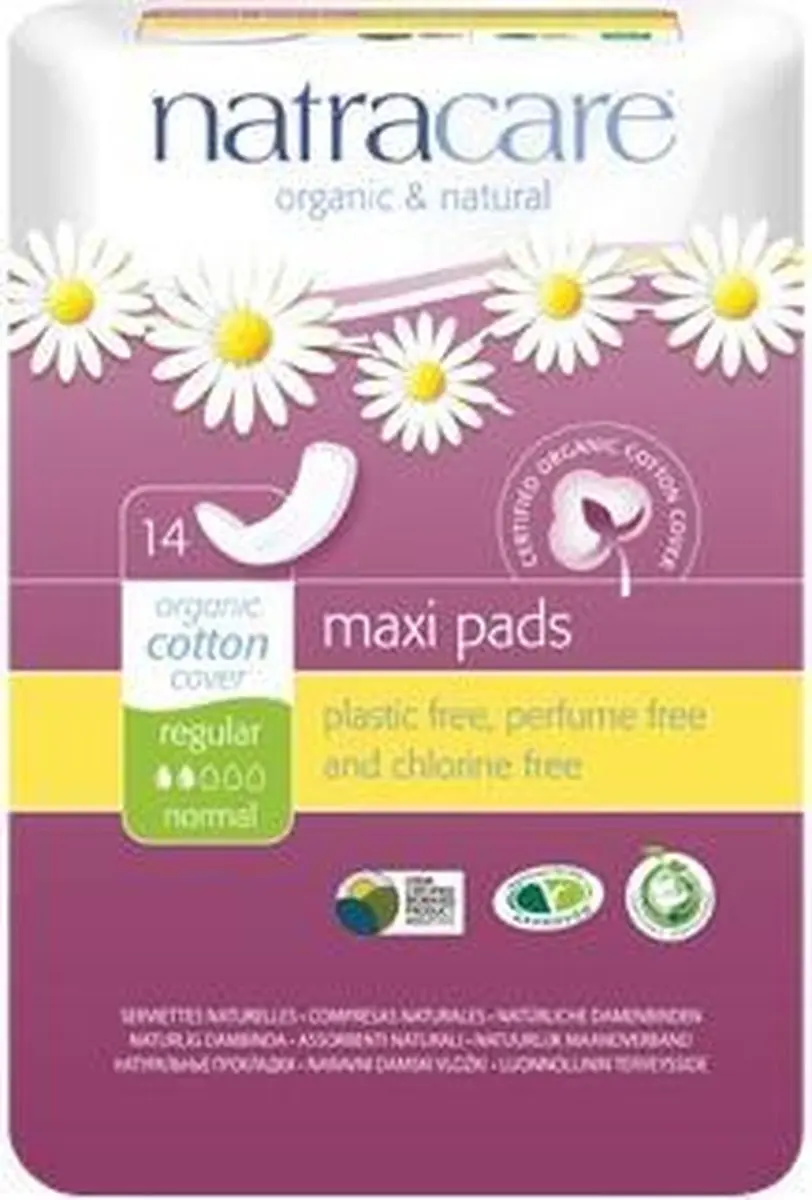Natracare Normaal Maandverband - 1 Stuk - Paars/Wit - afbeelding 6 van 6