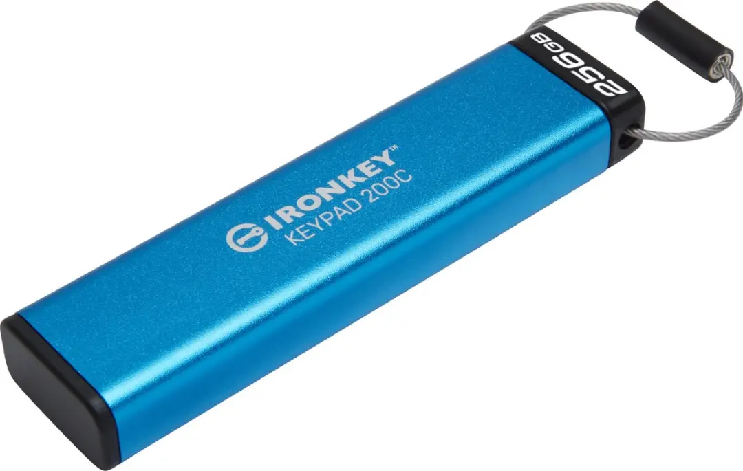 Kingston IronKey Keypad 200C 256GB USB-C - Blauw