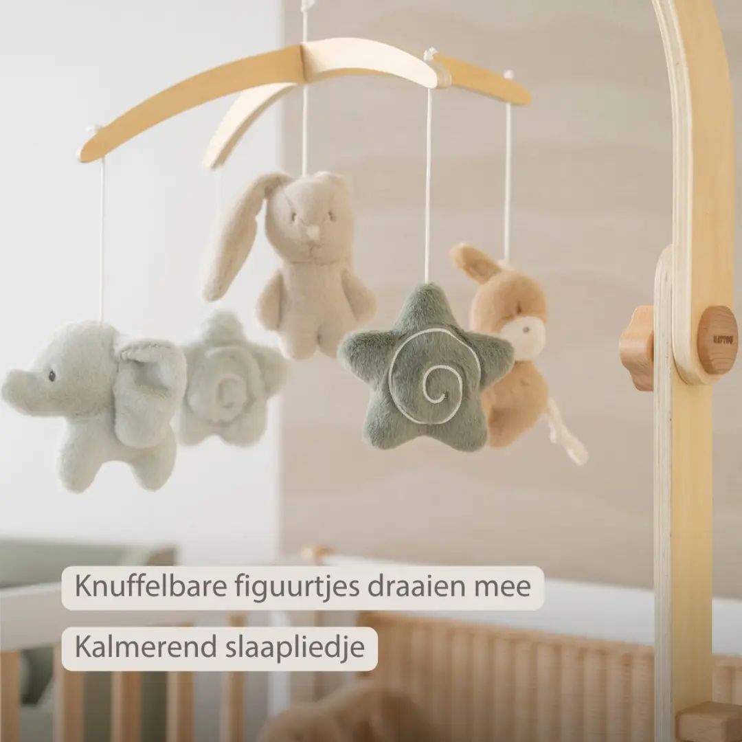 Nattou LouLou Muziekmobiel - 50x40x74cm - Groen/Beige/Ecru