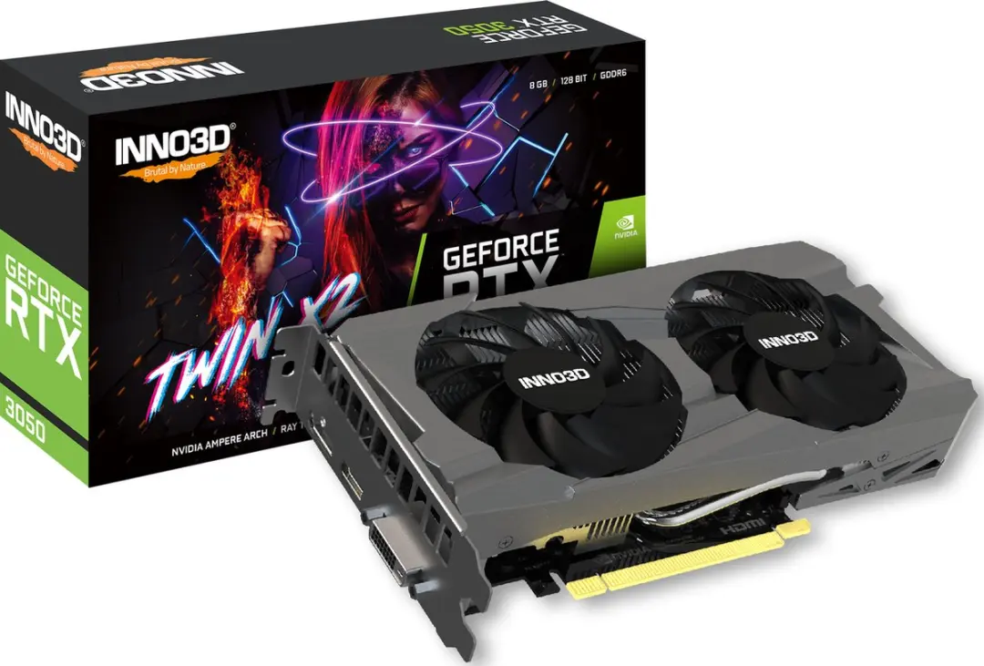INNO3D GeForce RTX 3050 Twin X2 V2 Videokaart 8GB
