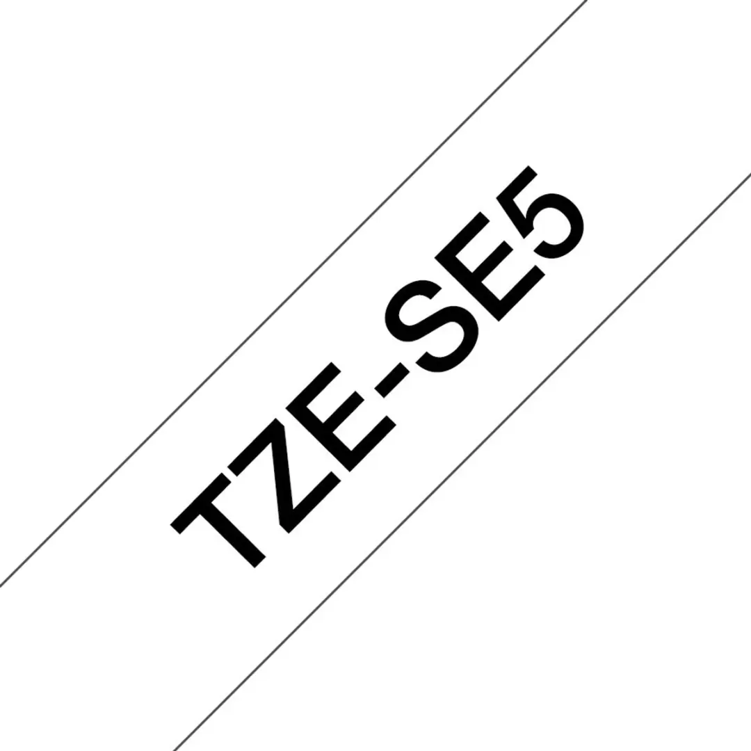 Brother TZe-SE5 Labeltape - Wit/Zwart 24mm 8m
