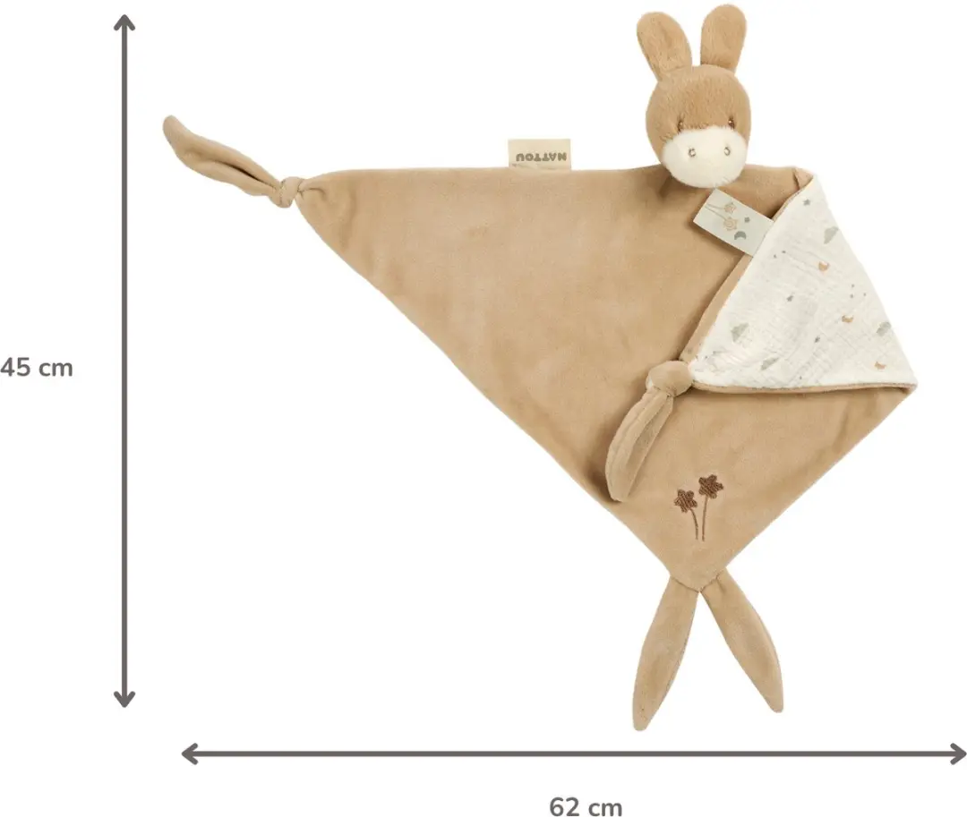 Nattou LouLou Maxi Doudou Ezel 60x40cm - Licht Karamel