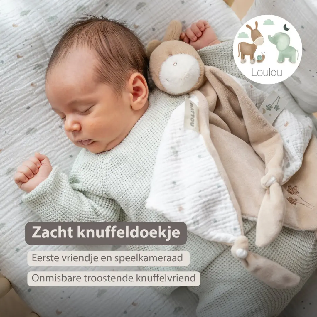 Nattou LouLou Maxi Doudou Ezel 60x40cm - Licht Karamel
