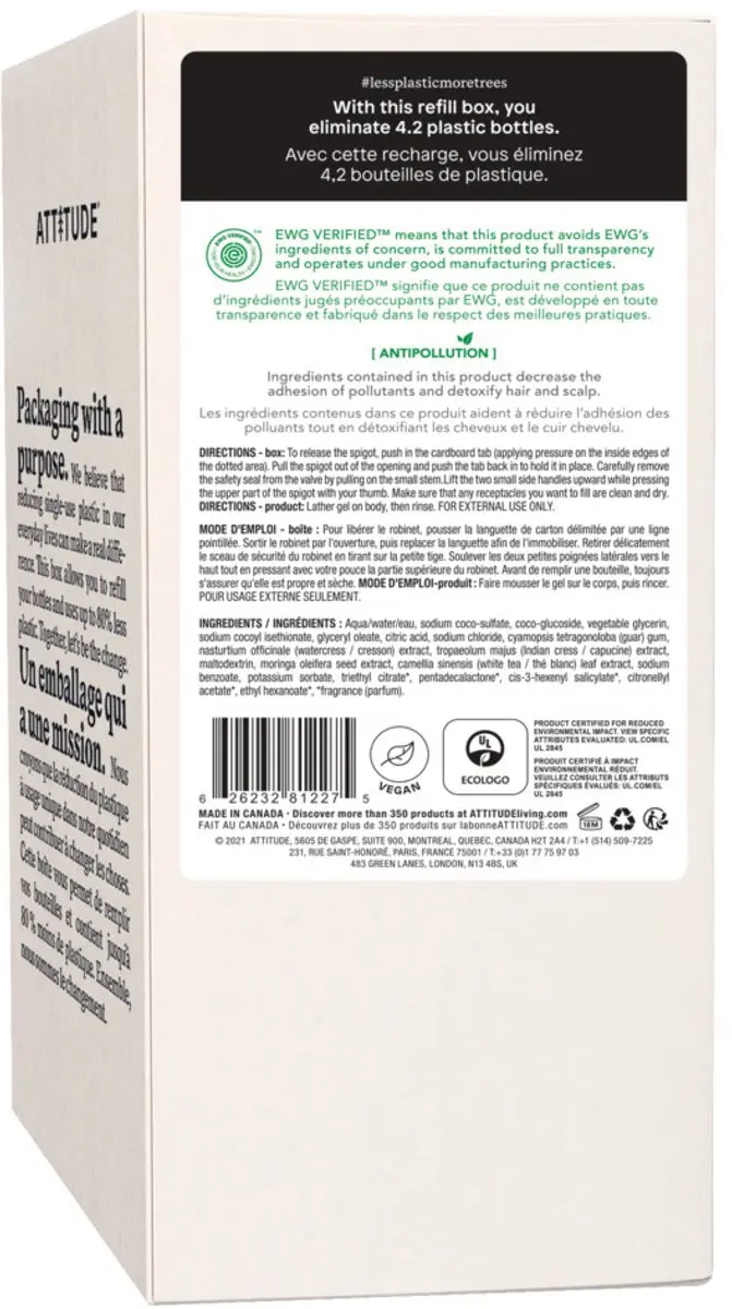 Attitude Super Leaves Douchegel Kalmerend Eco Refill 2L