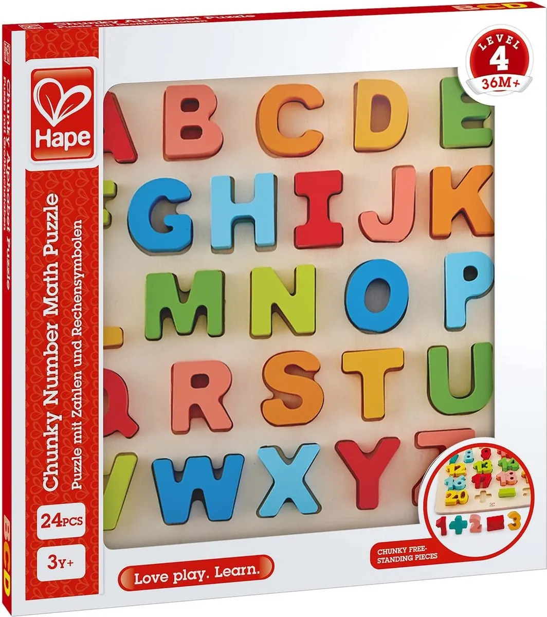 Hape Stevige Alfabet Puzzel 27 Stuks - Veelkleurig