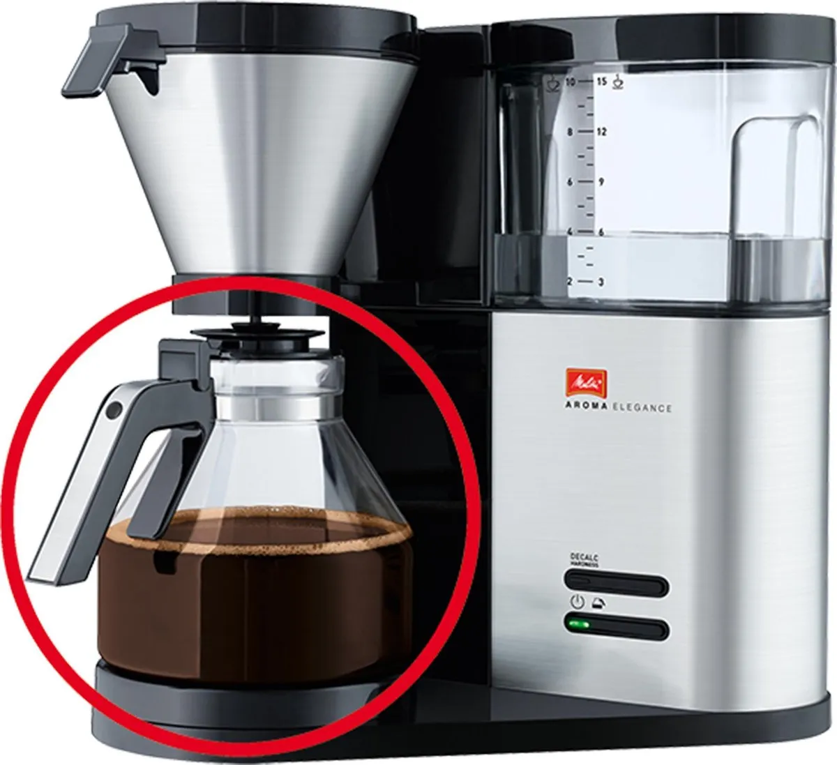 Melitta Aroma Elegance Koffiezetapparaat - Zwart/Zilver