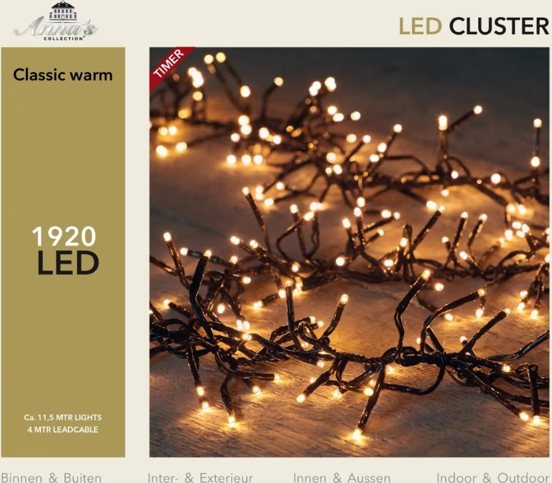 Anna's Collection Led Classic Cluster Lights 11.5m