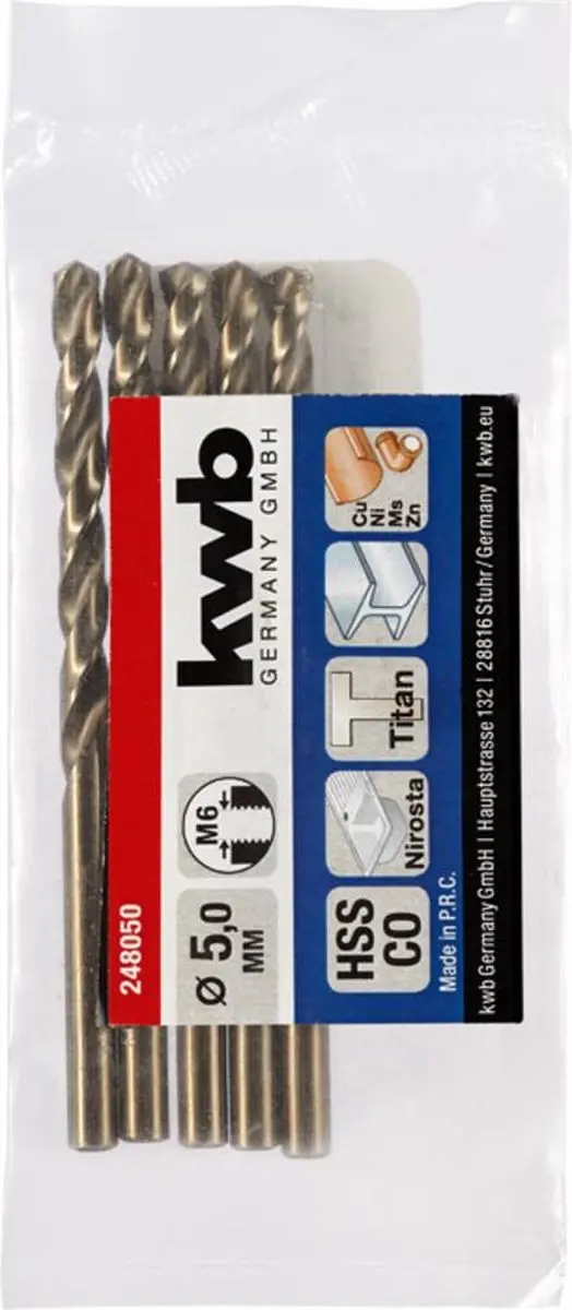 KWB HSS-Co Spiraalboor 5mm - 86mm - Metaal