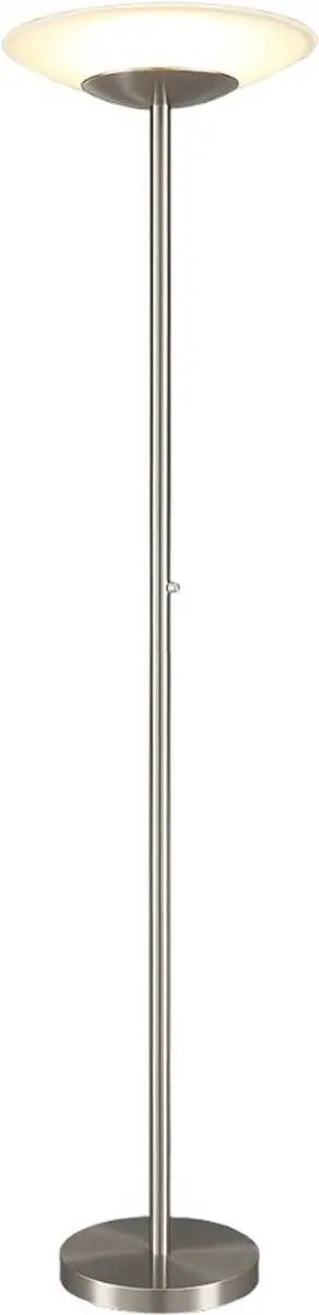 Lindby Ragna+ LED Vloerlamp - 30W - Wit Albast/Mat Nikkel