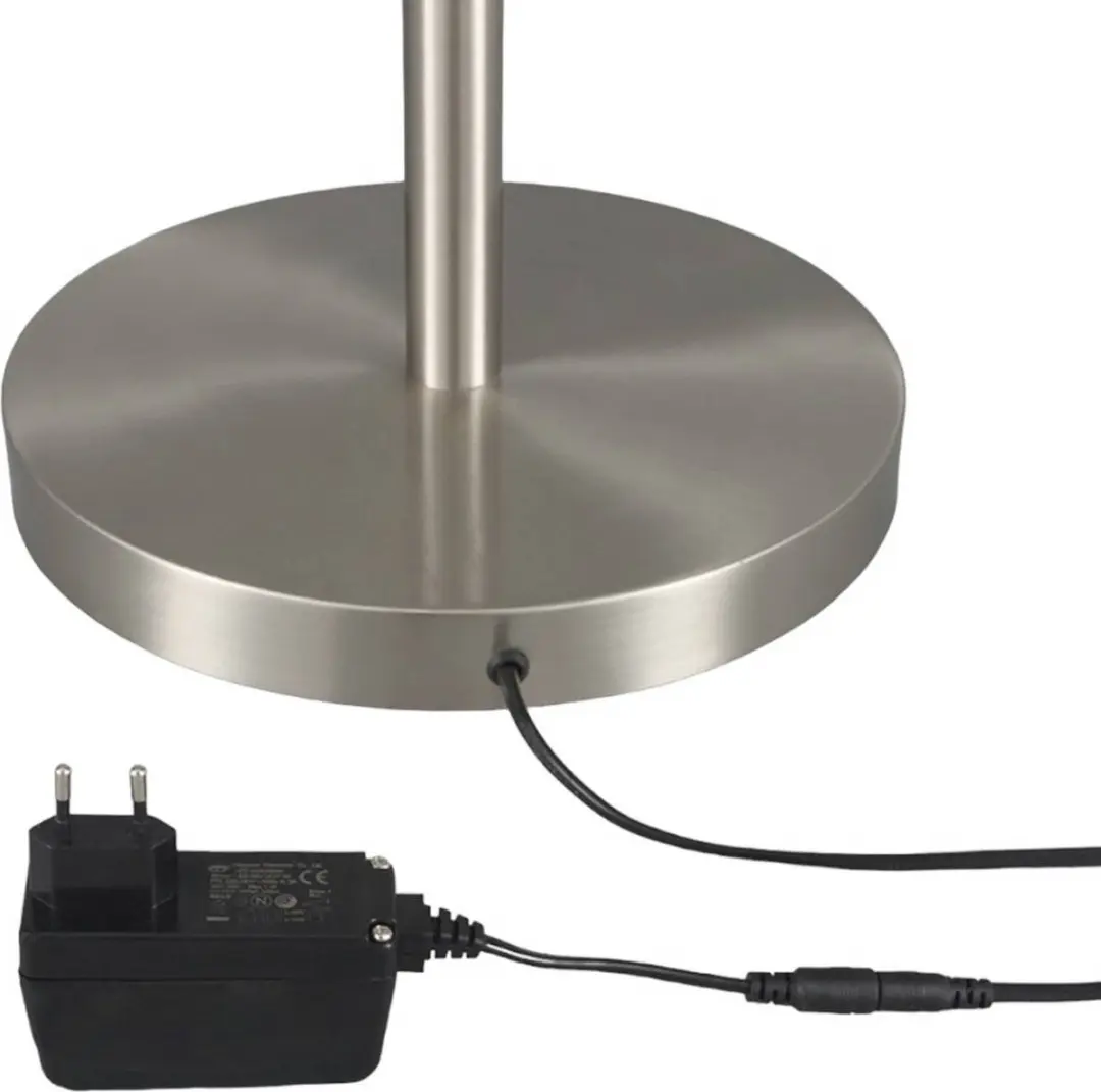 Lindby Ragna+ LED Vloerlamp - 30W - Wit Albast/Mat Nikkel